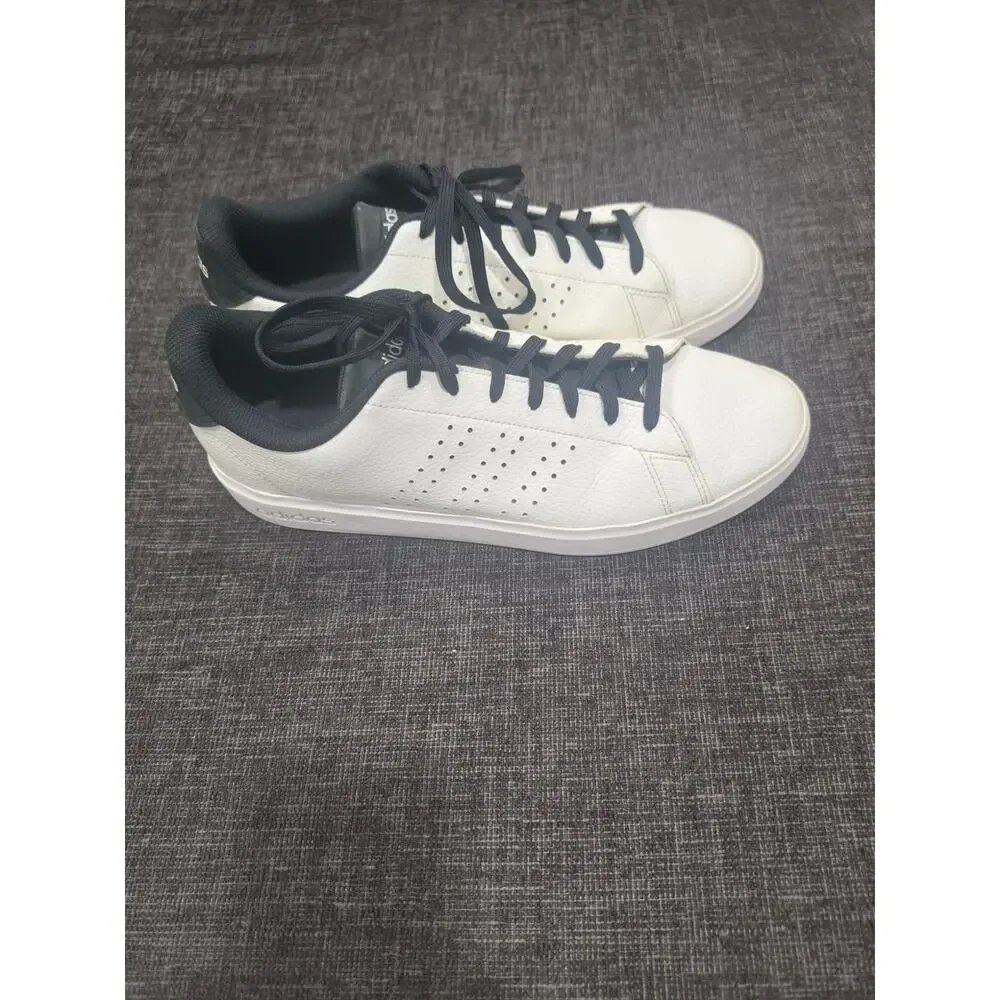 adidas Advantage 2.0 Men Size 12.5 Off White Black Sneakers IG9171 Low Top Court